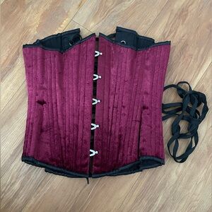 Timeless Trends Burgundy Velvet Corset 20”